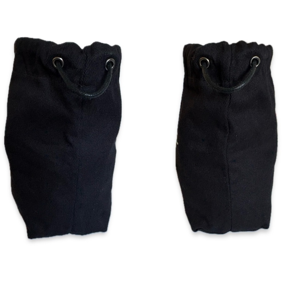 EUC Lot of 2x [Chanel] Black Canvas Drawstring Pouch Makeup Jewelry Bags - Picture 6 of 10